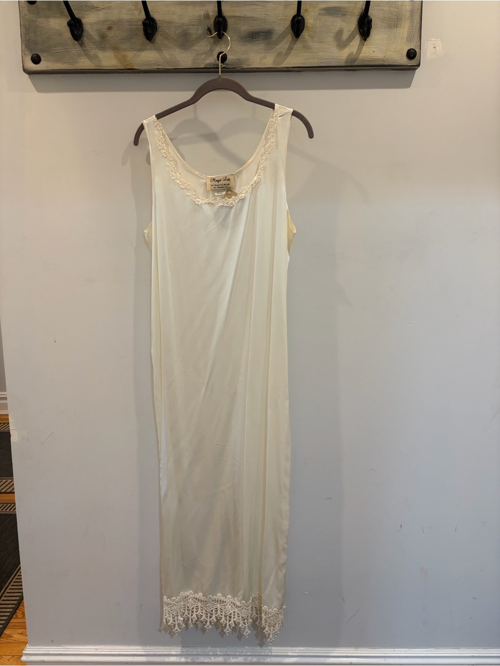 Ivory Lace Long-Sleeve Maxi Dress with Fringe Details